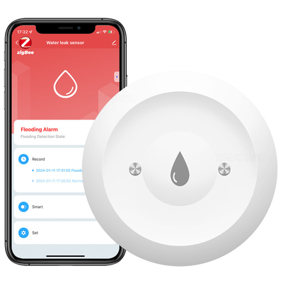 satın al Zigbee Su Sızıntısı Sensörü Bağlantı Alarm Uygulama Su Sızıntı Detektörü Tuya Zigbee Su Daldırma Sensörü Çevrimiçi üretim