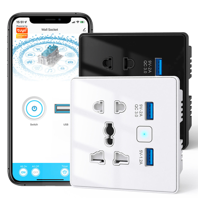 İyi bir fiyat. Tuya Wifi Duvar Akıllı Soket Sıcak Cam Hızlı Şarj 3.0 USB Akıllı Ev Otomasyon Google Ev Alexa Evrensel ABD AB İngiltere Plug çevrimiçi