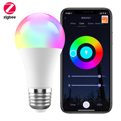 İyi bir fiyat. Tuya Zigbee 10W Akıllı ampul E27 RGB LED lamba Dimmable Zamanlama Akıllı Yaşam APP Google Home Alexa için Sesli Kontrol çevrimiçi